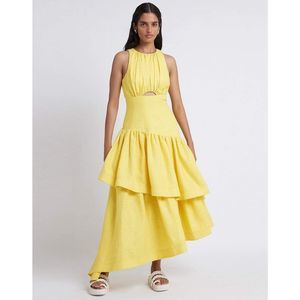 AJE Caliente Tiered Cut Out Dress Size 2 $595